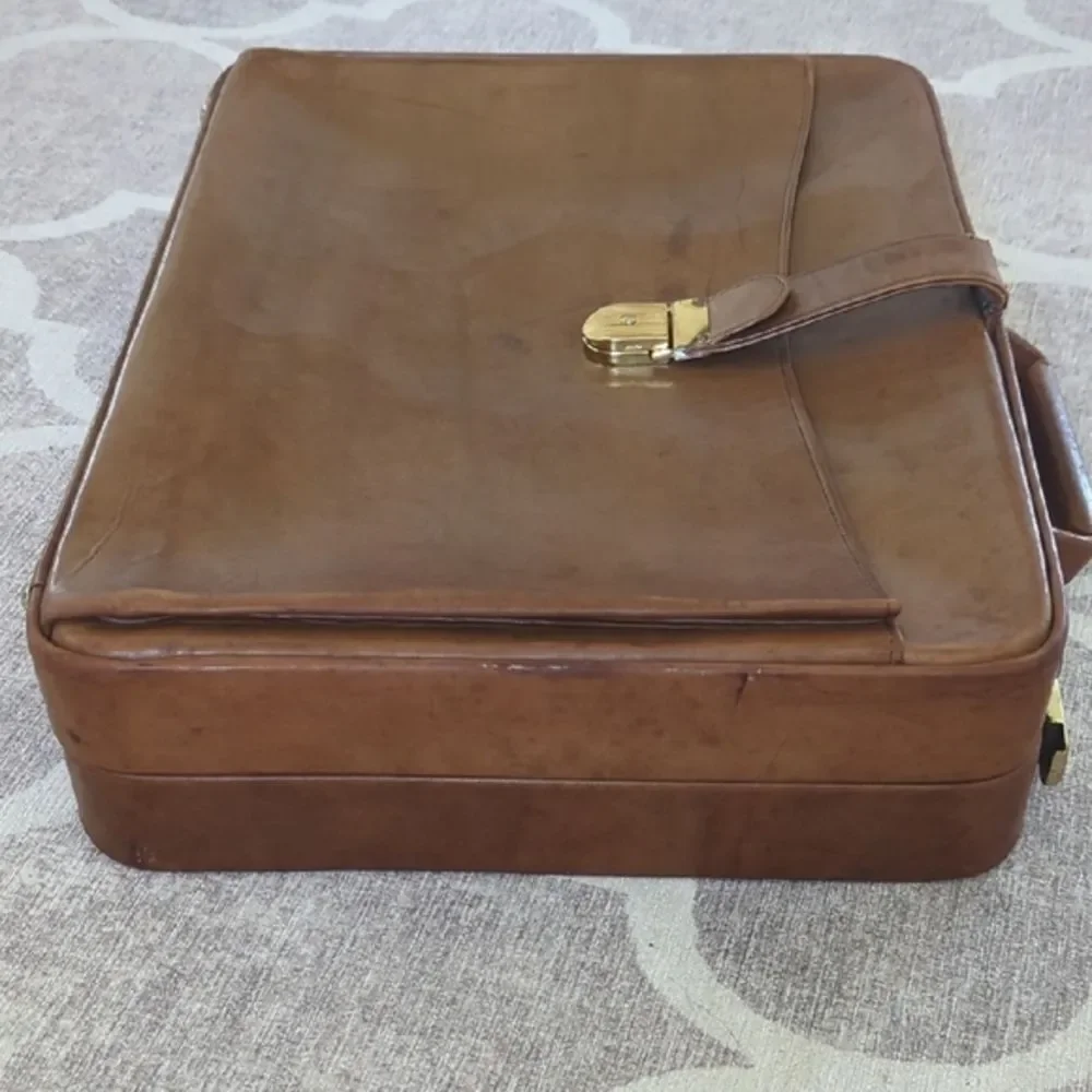 Classic Brown Leather Briefcase